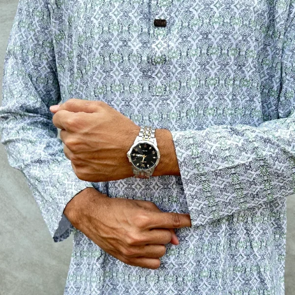 Ash Pattern Color Men's Panjabi | Code -7031 - Image 3